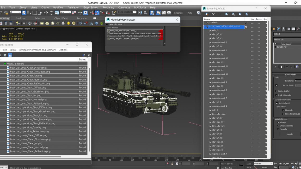 3D South Korean Self Propelled Howitzer 2 model