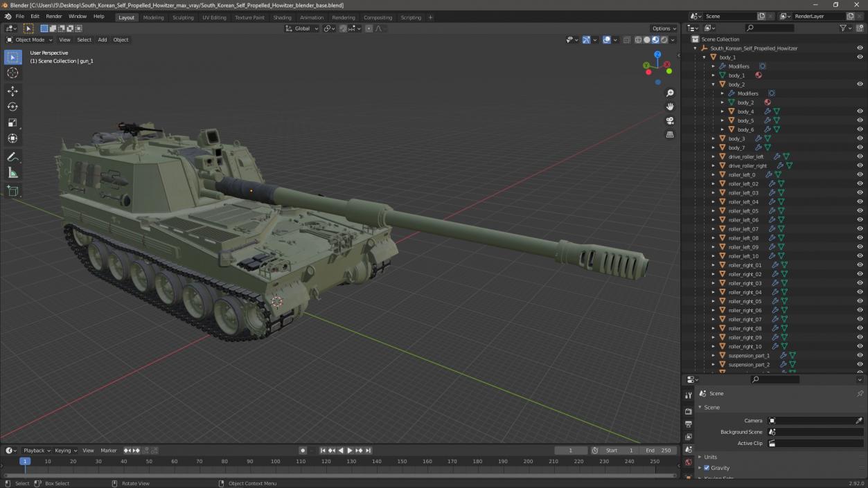 3D South Korean Self Propelled Howitzer 2 model