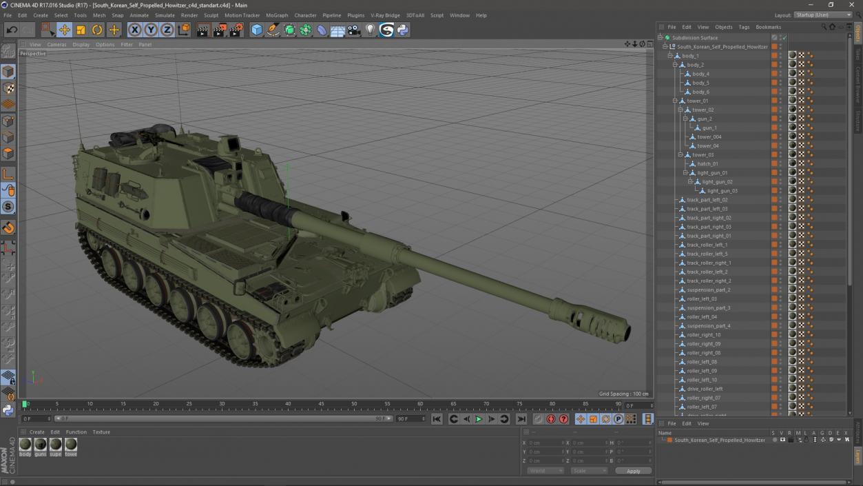 3D South Korean Self Propelled Howitzer 2 model