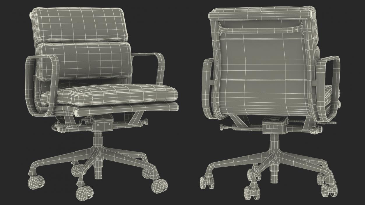 3D model Management Chair Brown Leather