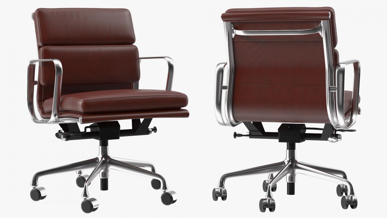 3D model Management Chair Brown Leather