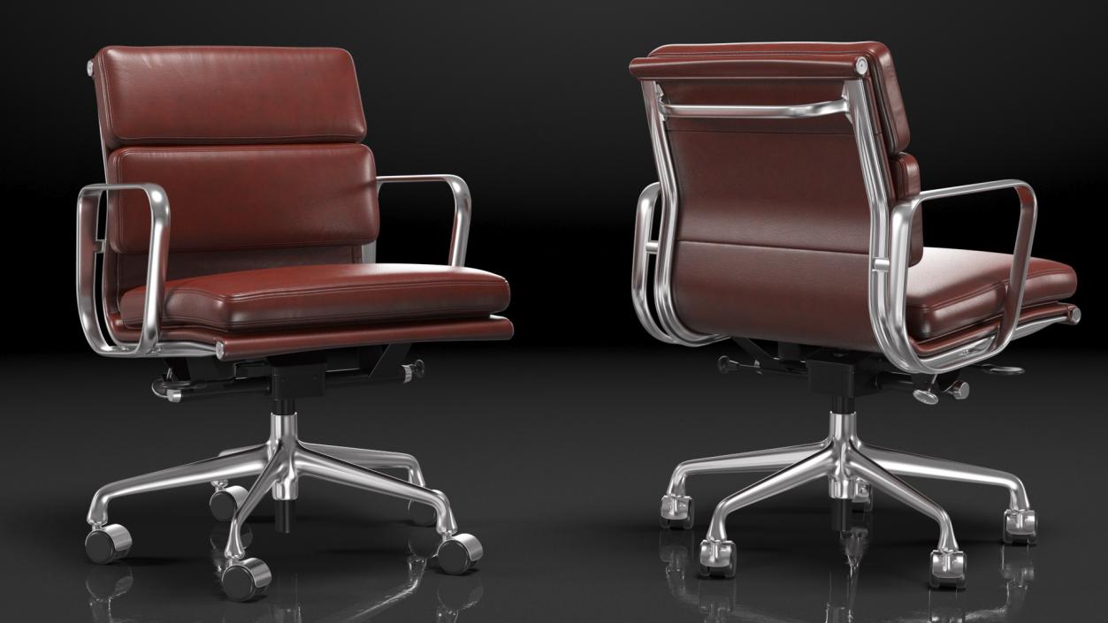 3D model Management Chair Brown Leather