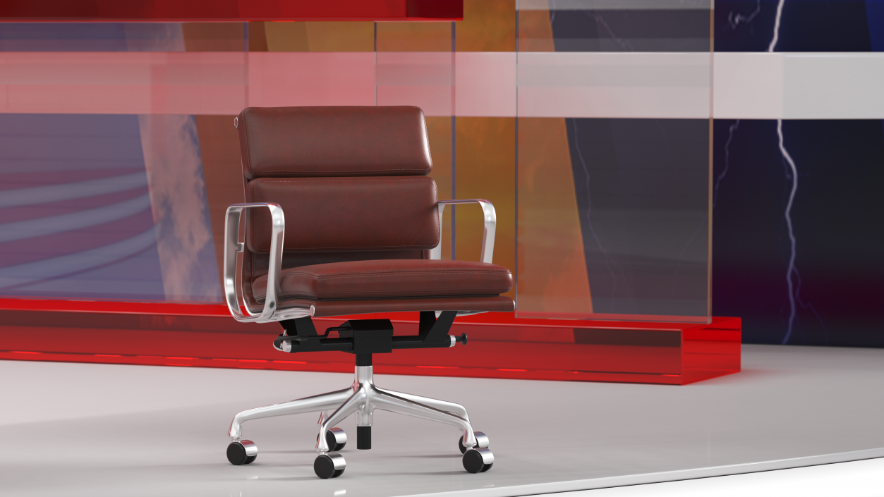 3D model Management Chair Brown Leather