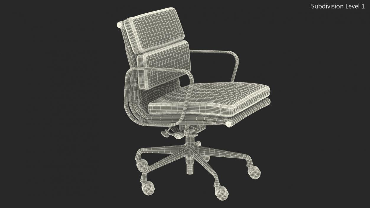 3D model Management Chair Brown Leather