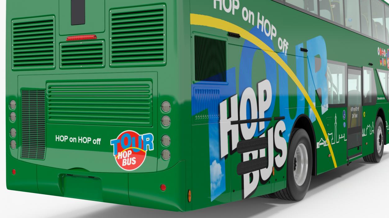 3D Open Air Double Decker Tour Hop Bus Rigged for Maya