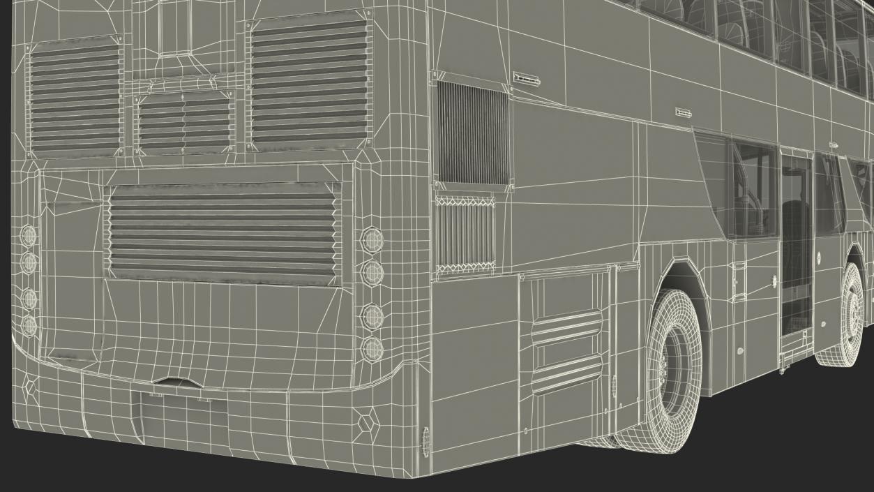 3D Open Air Double Decker Tour Hop Bus Rigged for Maya