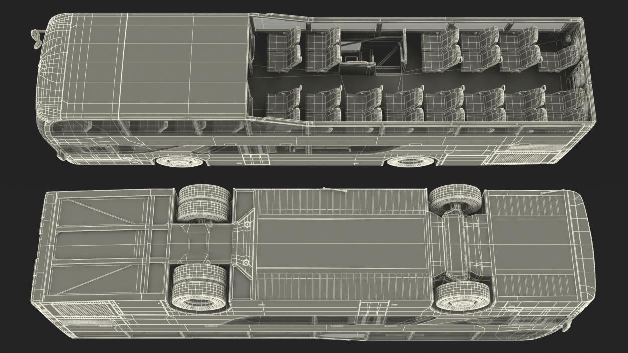 3D Open Air Double Decker Tour Hop Bus Rigged for Maya