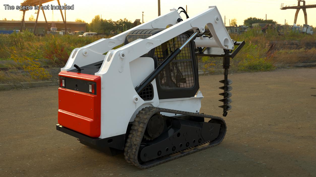 3D model Compact Tracked Loader with Auger 2