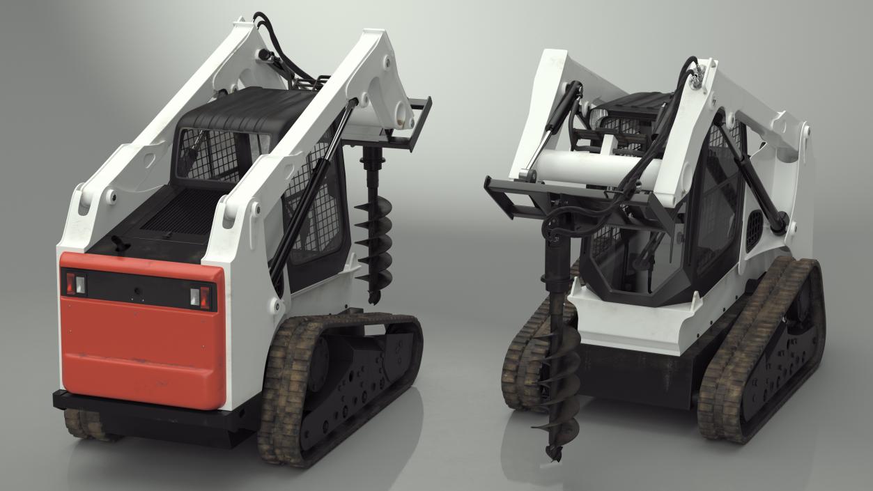 3D model Compact Tracked Loader with Auger 2