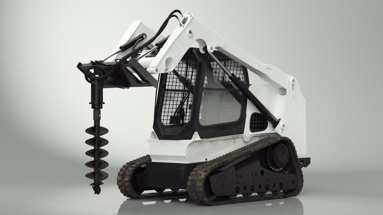 3D model Compact Tracked Loader with Auger 2