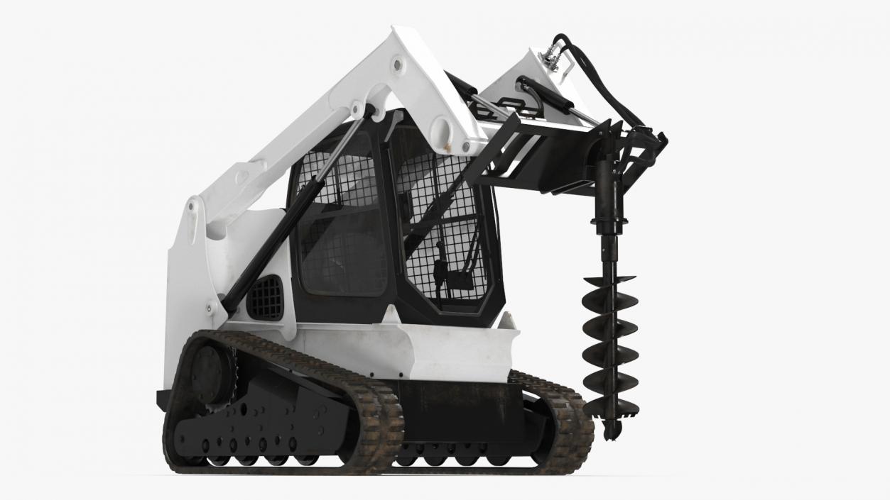 3D model Compact Tracked Loader with Auger 2