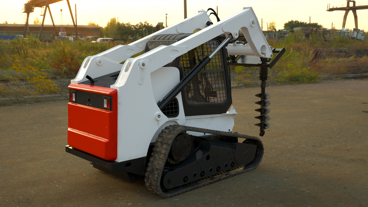 3D model Compact Tracked Loader with Auger 2