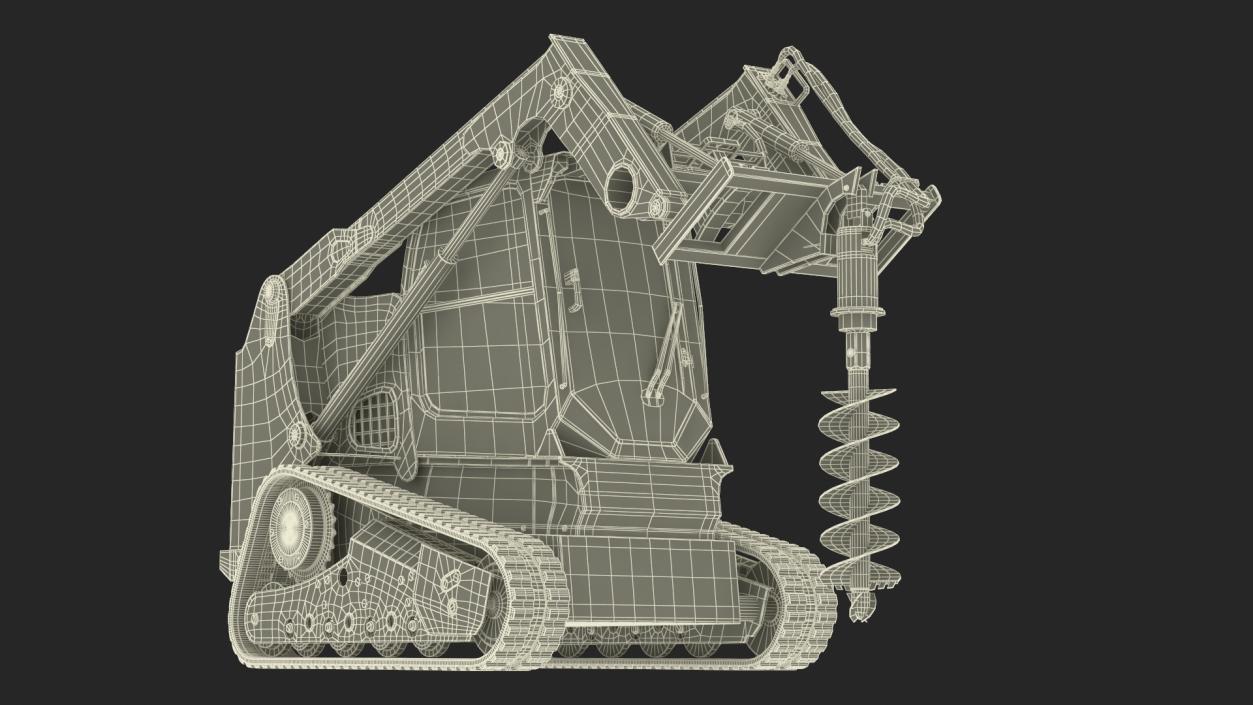 3D model Compact Tracked Loader with Auger 2