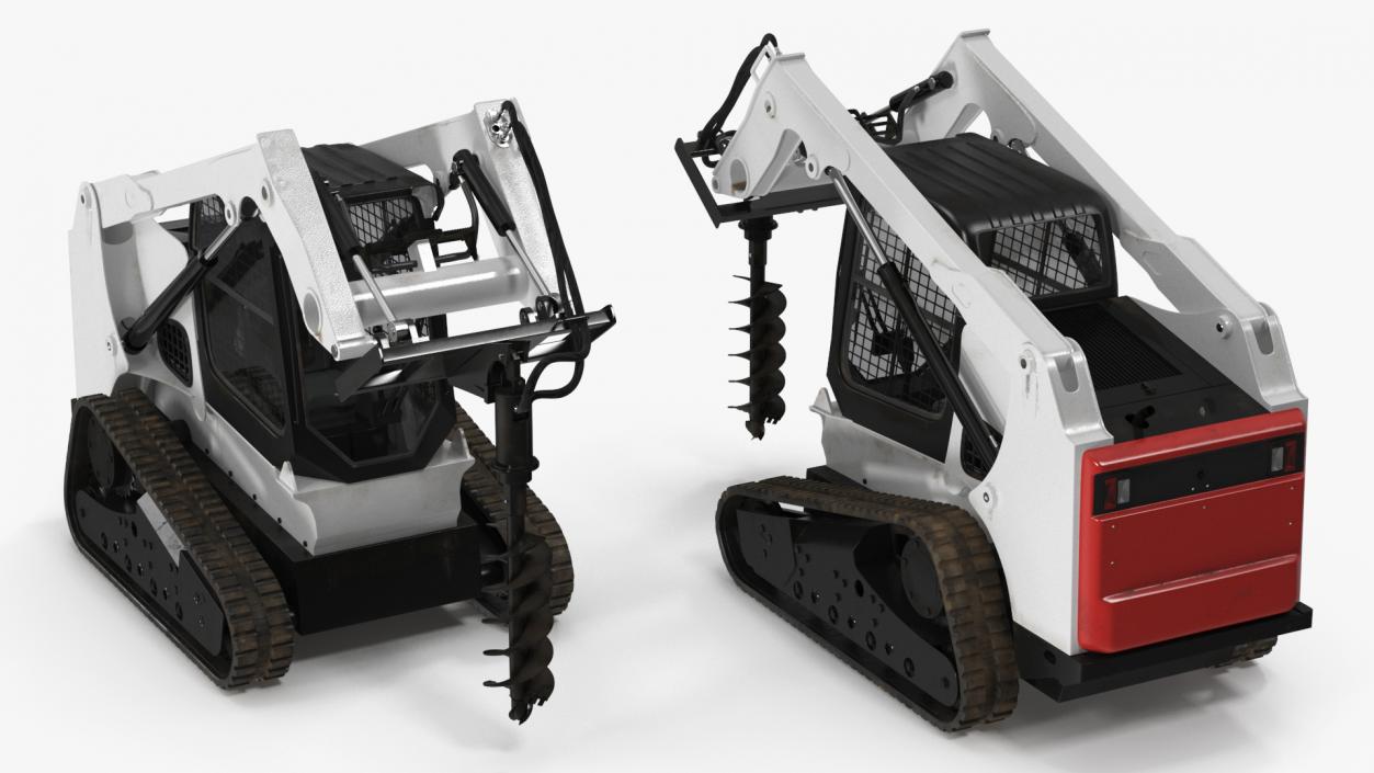 3D model Compact Tracked Loader with Auger 2