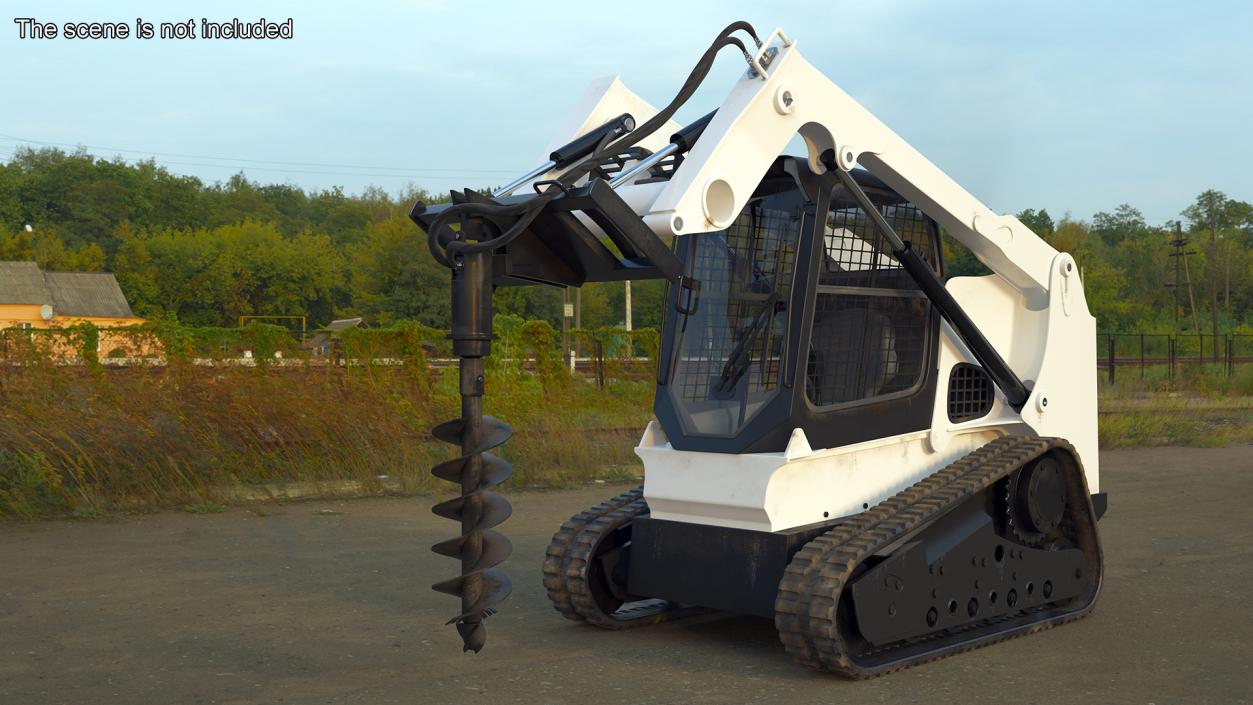 3D model Compact Tracked Loader with Auger 2