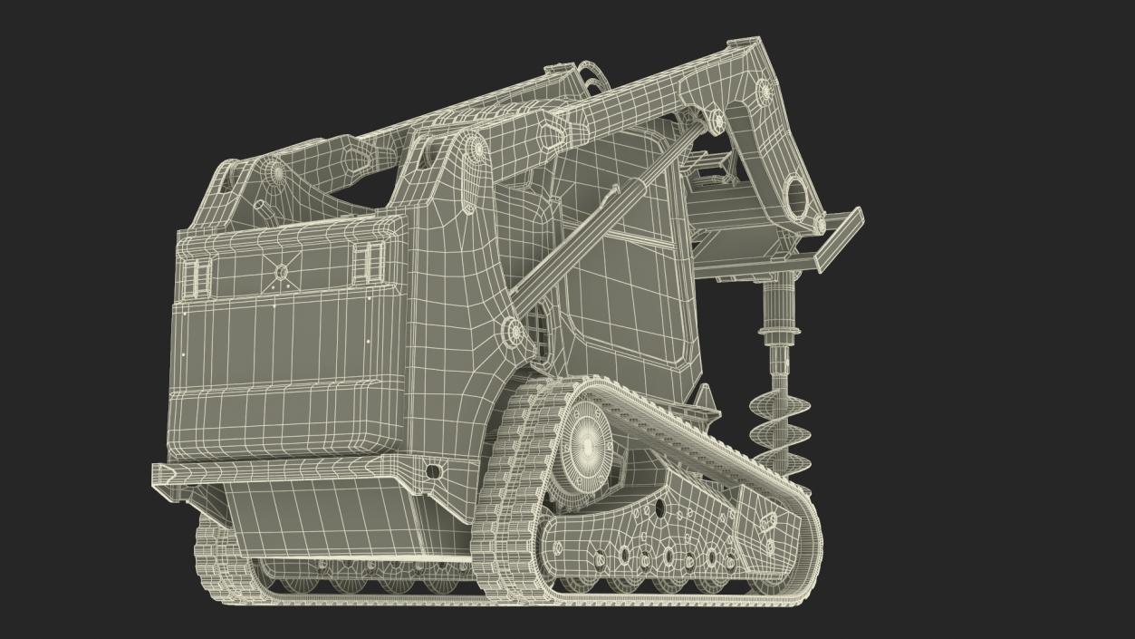 3D model Compact Tracked Loader with Auger 2