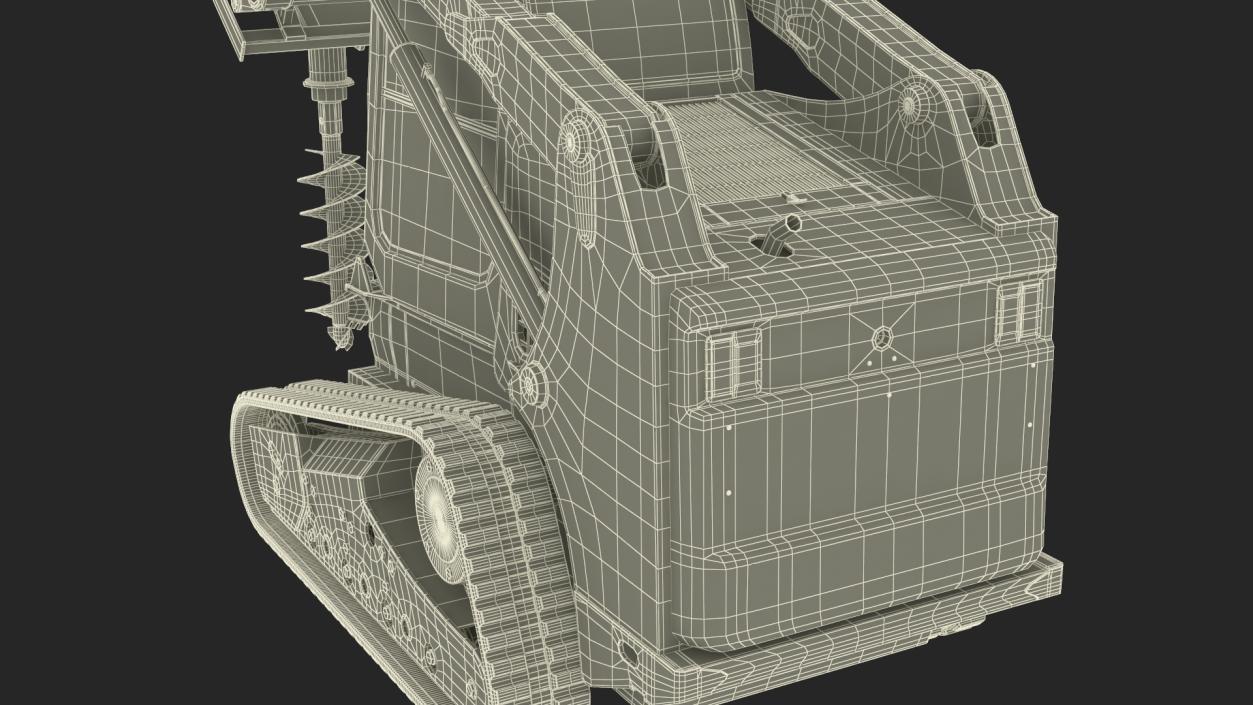 3D model Compact Tracked Loader with Auger 2