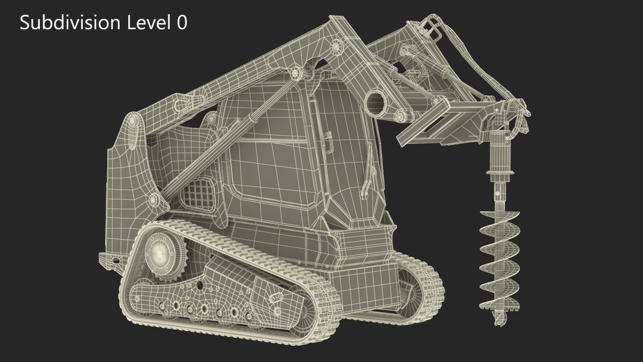 3D model Compact Tracked Loader with Auger 2