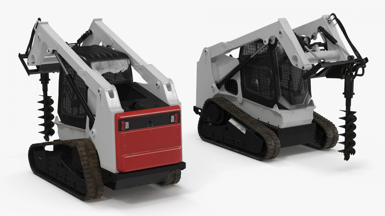 3D model Compact Tracked Loader with Auger 2