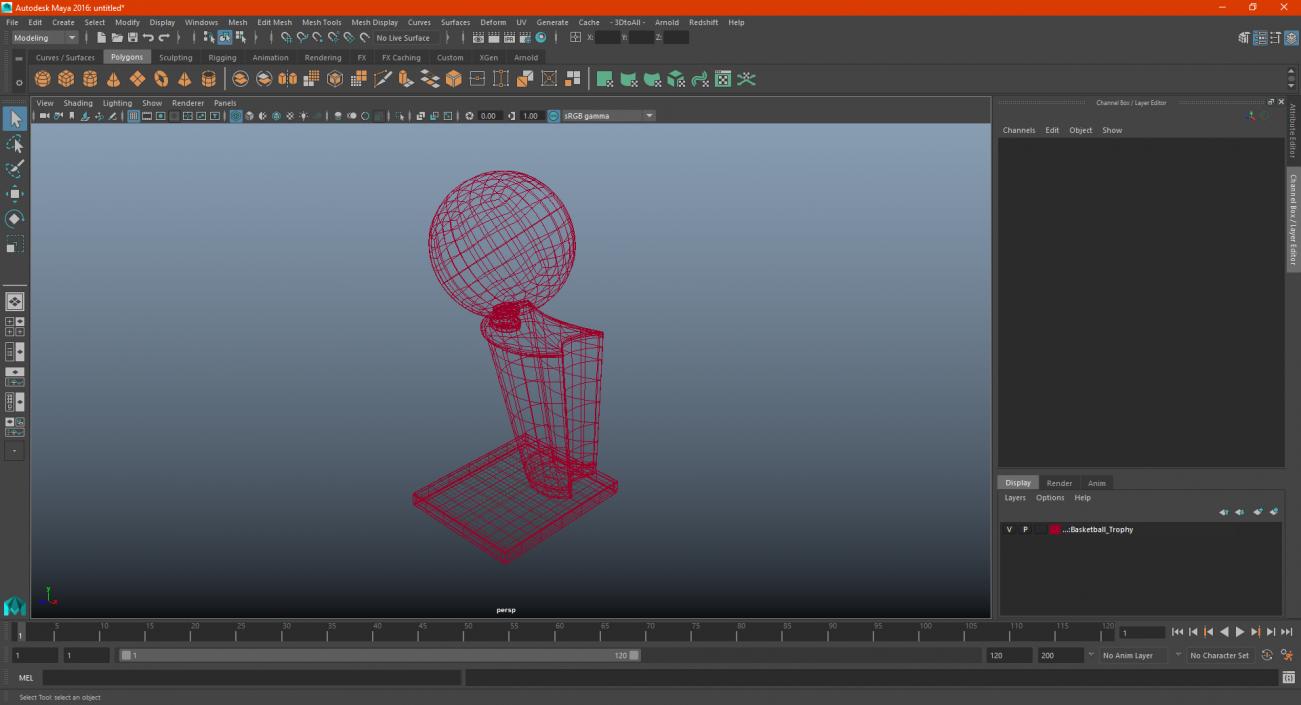 Basketball Trophy 3D