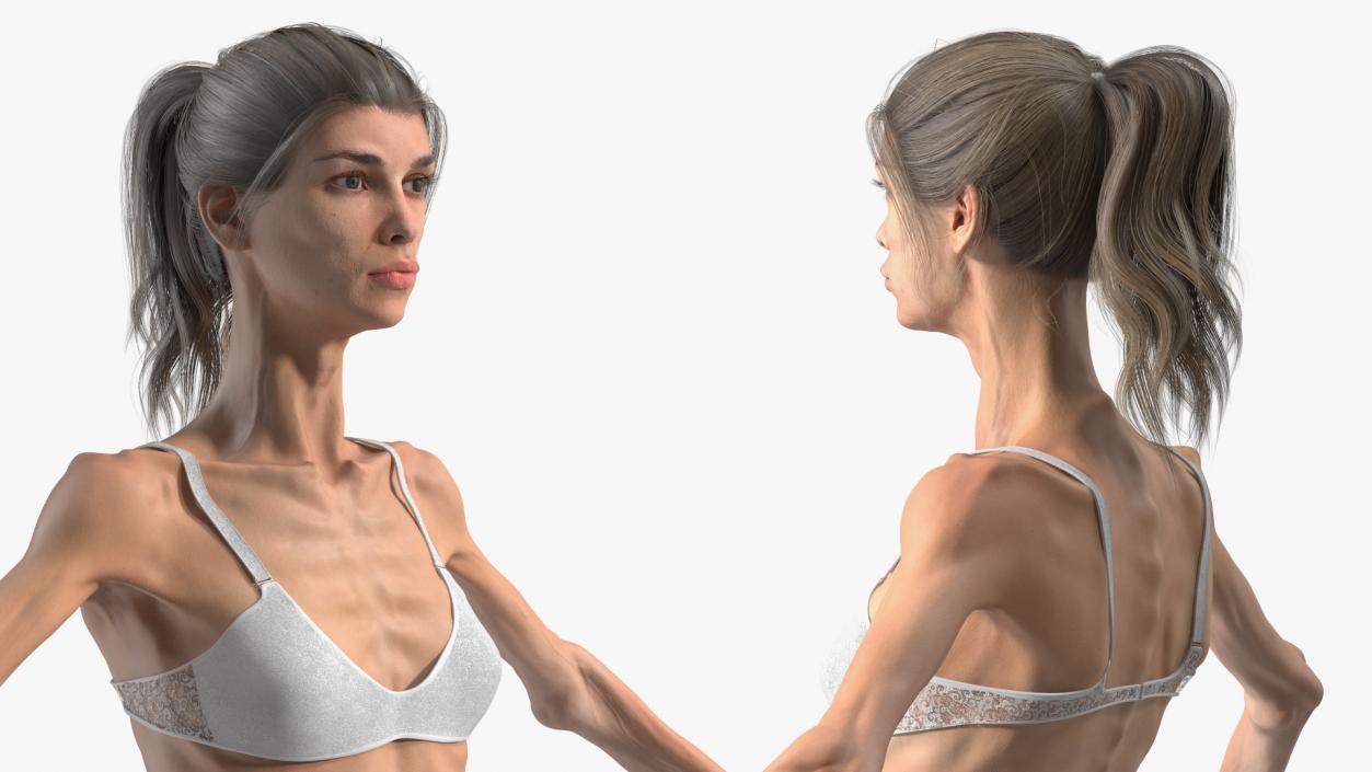 3D model Woman Anorexic Rigged for Cinema 4D