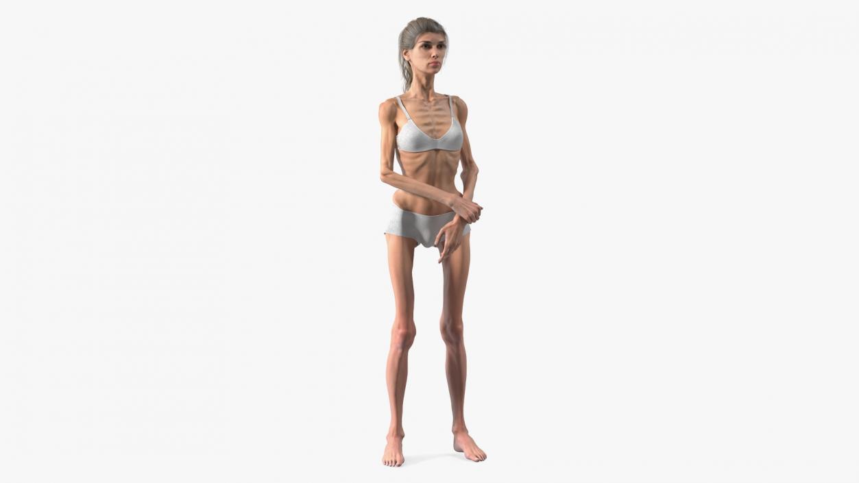 3D model Woman Anorexic Rigged for Cinema 4D