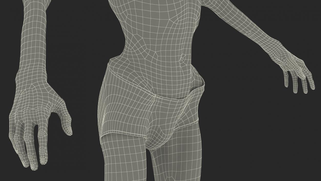 3D model Woman Anorexic Rigged for Cinema 4D