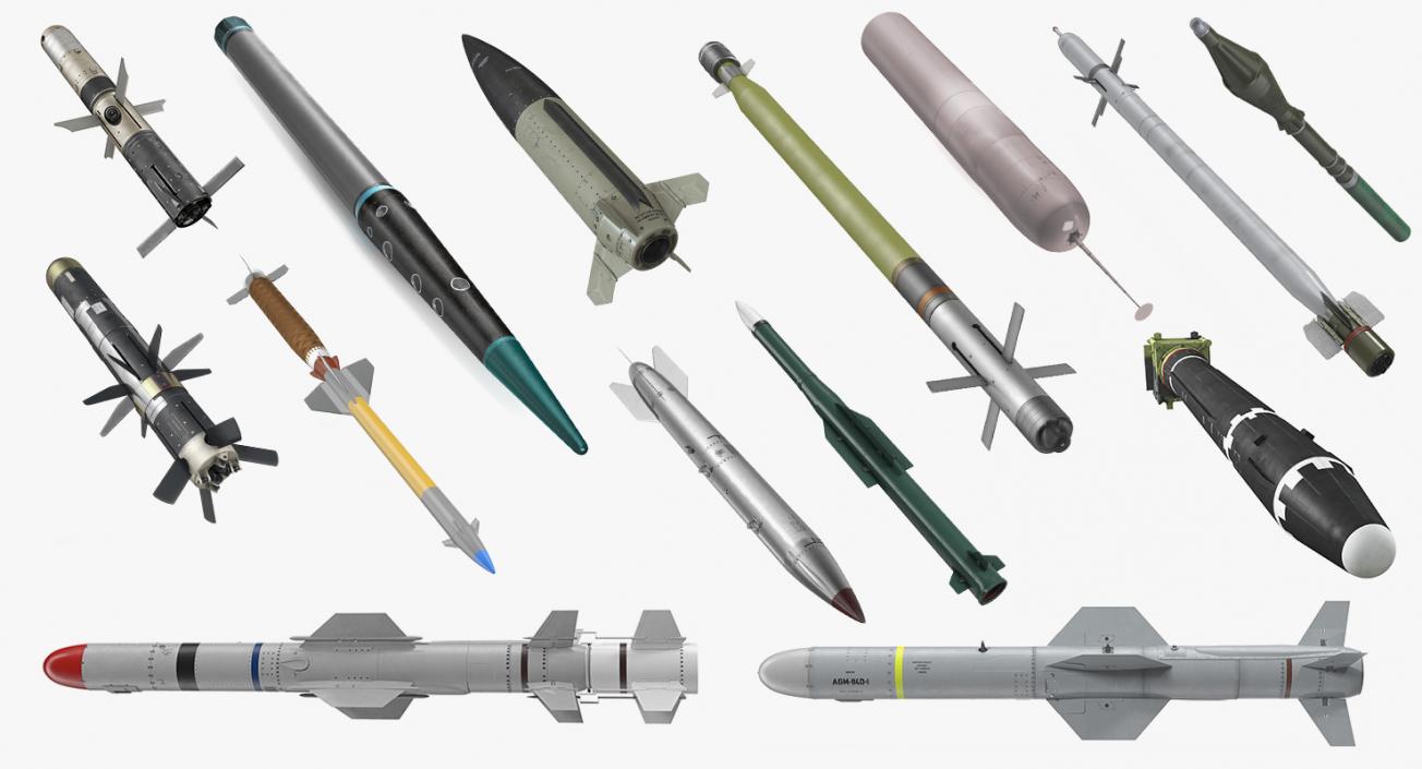 3D Millitary Missiles and Rockets Collection 5 model