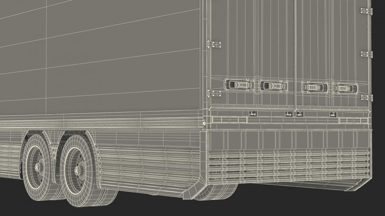 3D Futuristic Semi Truck with Trailer Rigged