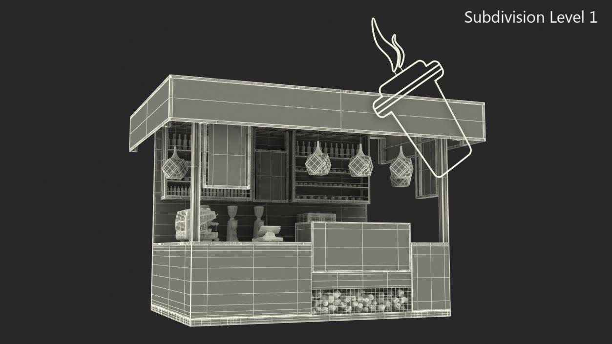 3D Coffee Shop with Equipment