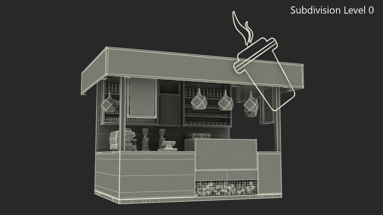 3D Coffee Shop with Equipment