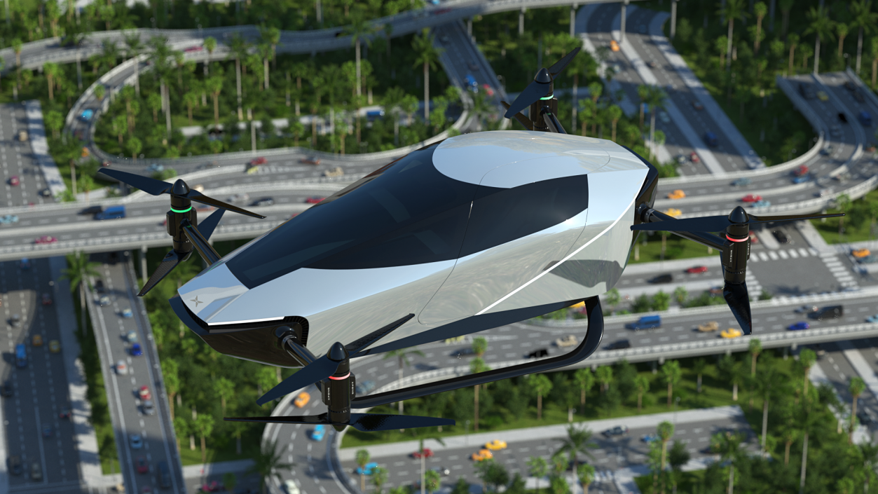 3D model Xpeng X2 Flying Car Rigged for Maya