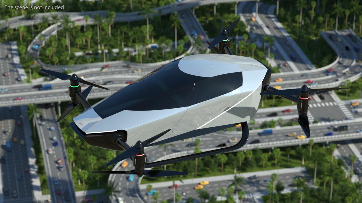 3D Xpeng X2 Flying Car Rigged