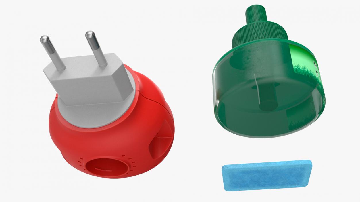 Mosquito Repellent Set Red Disassembled 3D model