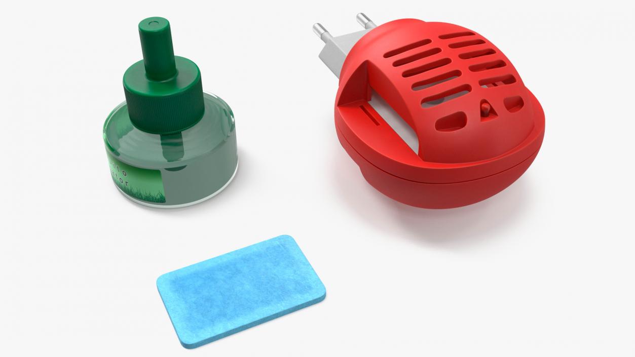 Mosquito Repellent Set Red Disassembled 3D model