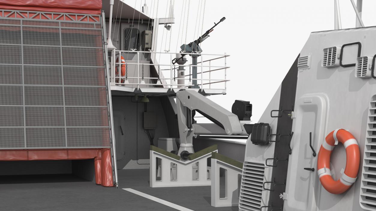 3D model Coast Guard Ship Rigged 2