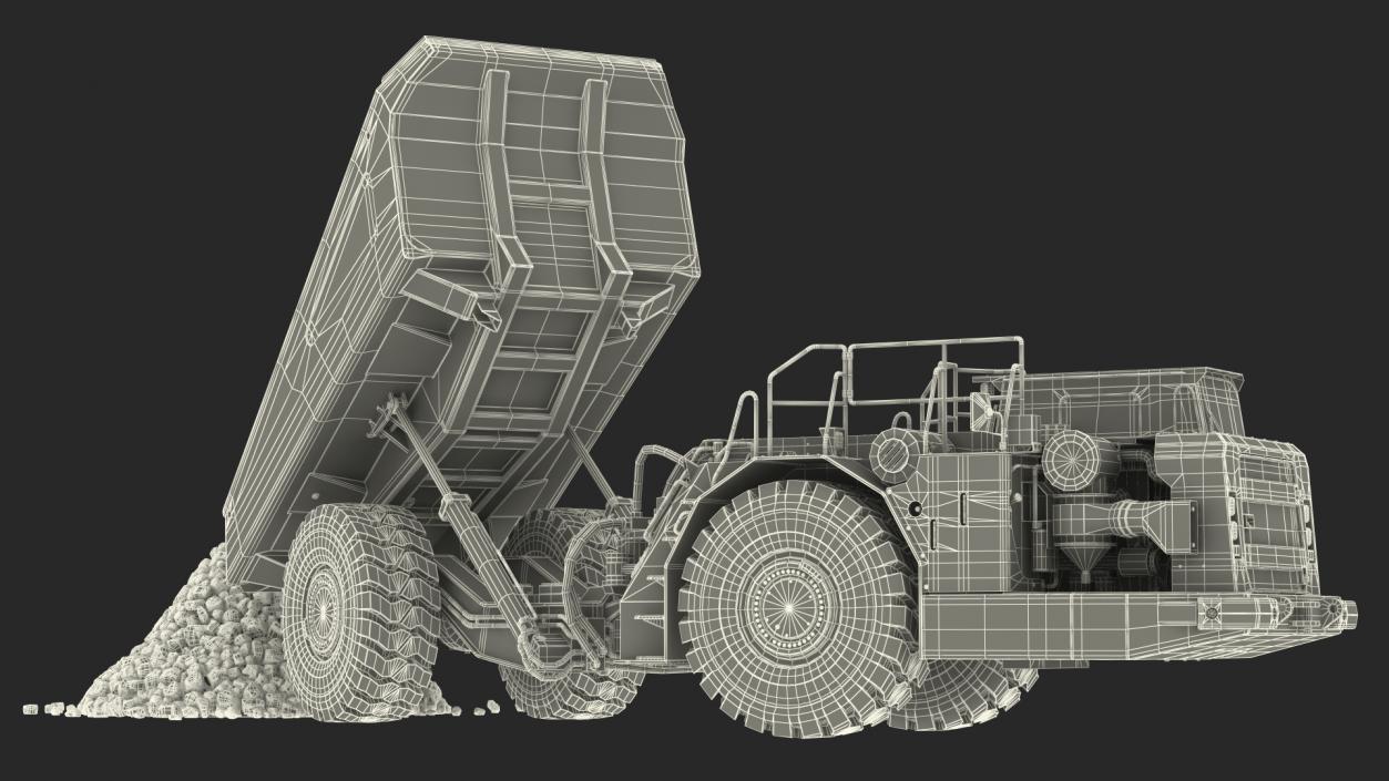 Underground Truck Unload Coal 3D model