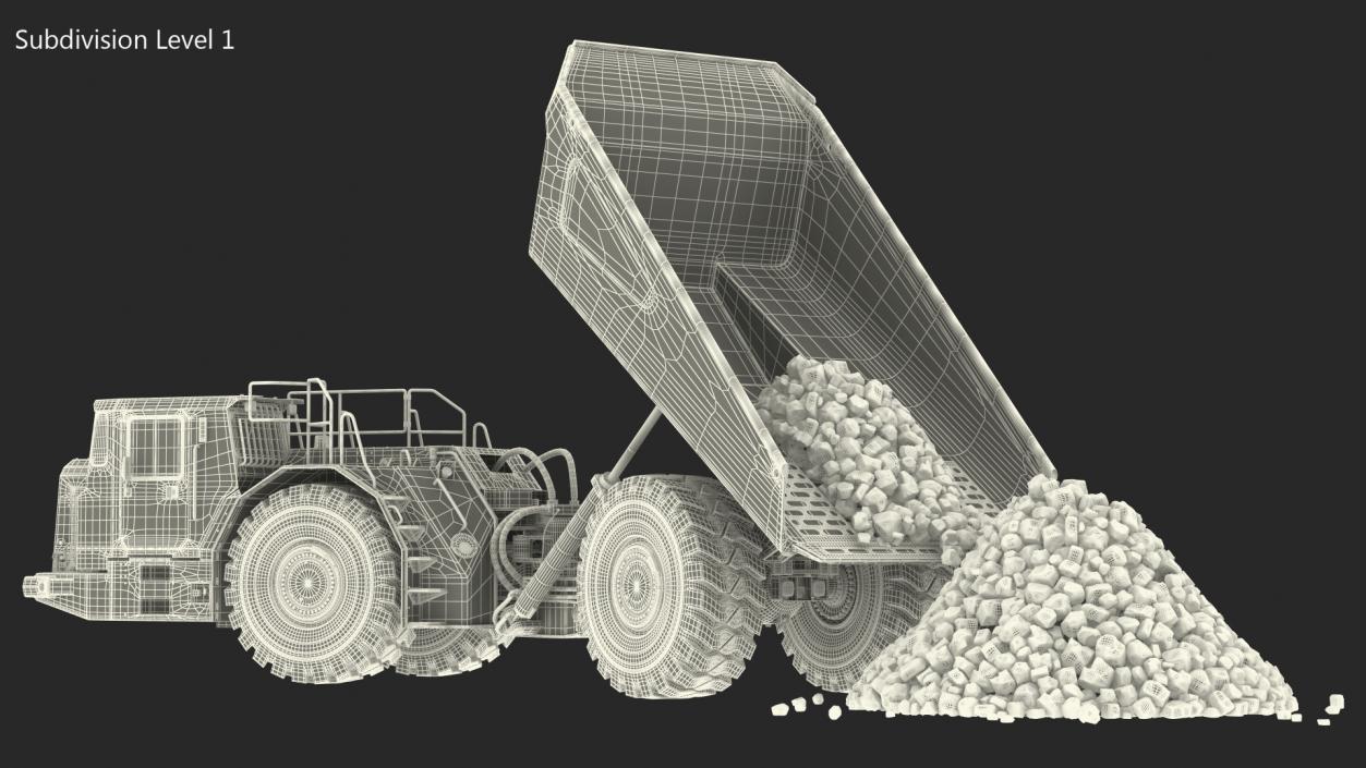 Underground Truck Unload Coal 3D model