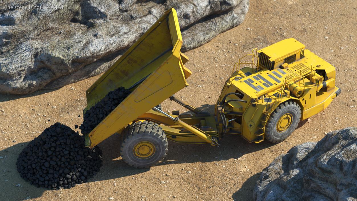 Underground Truck Unload Coal 3D model