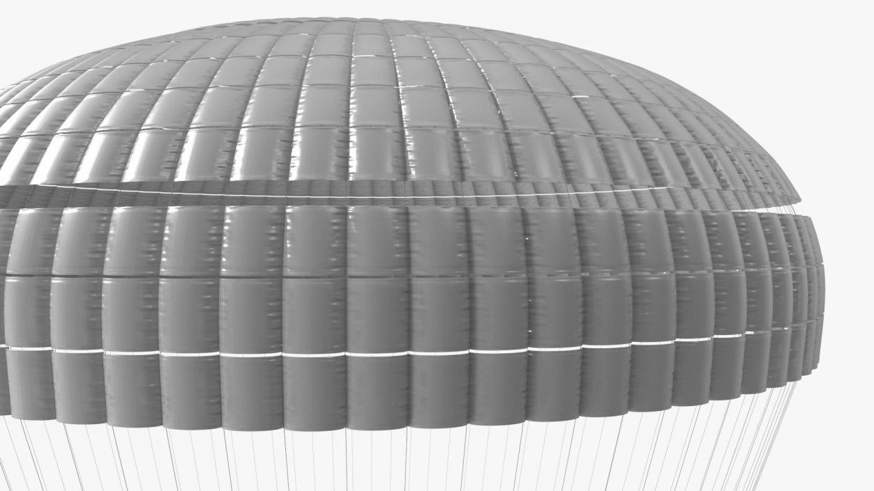 3D Single Subscale Parachute White