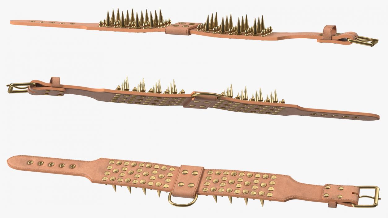 Studded Dog Collar Lying 3D model