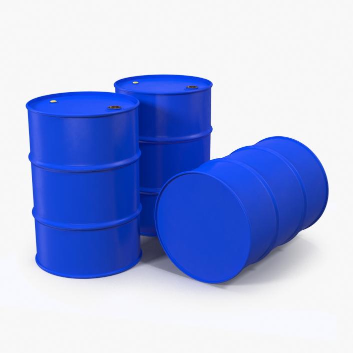 3D Oil Drum 200l Blue model