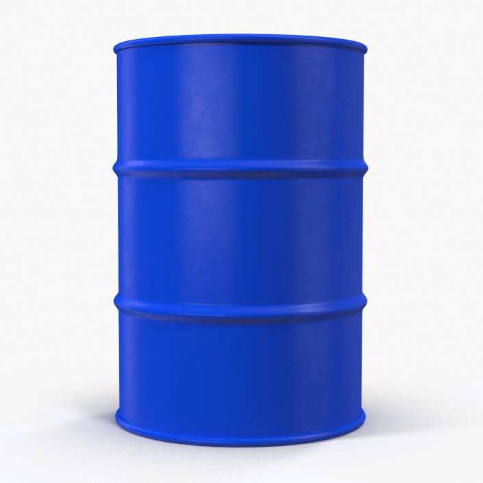 3D Oil Drum 200l Blue model