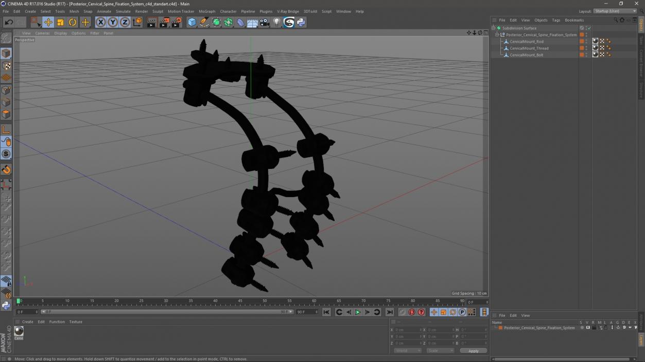 3D model Posterior Cervical Spine Fixation System