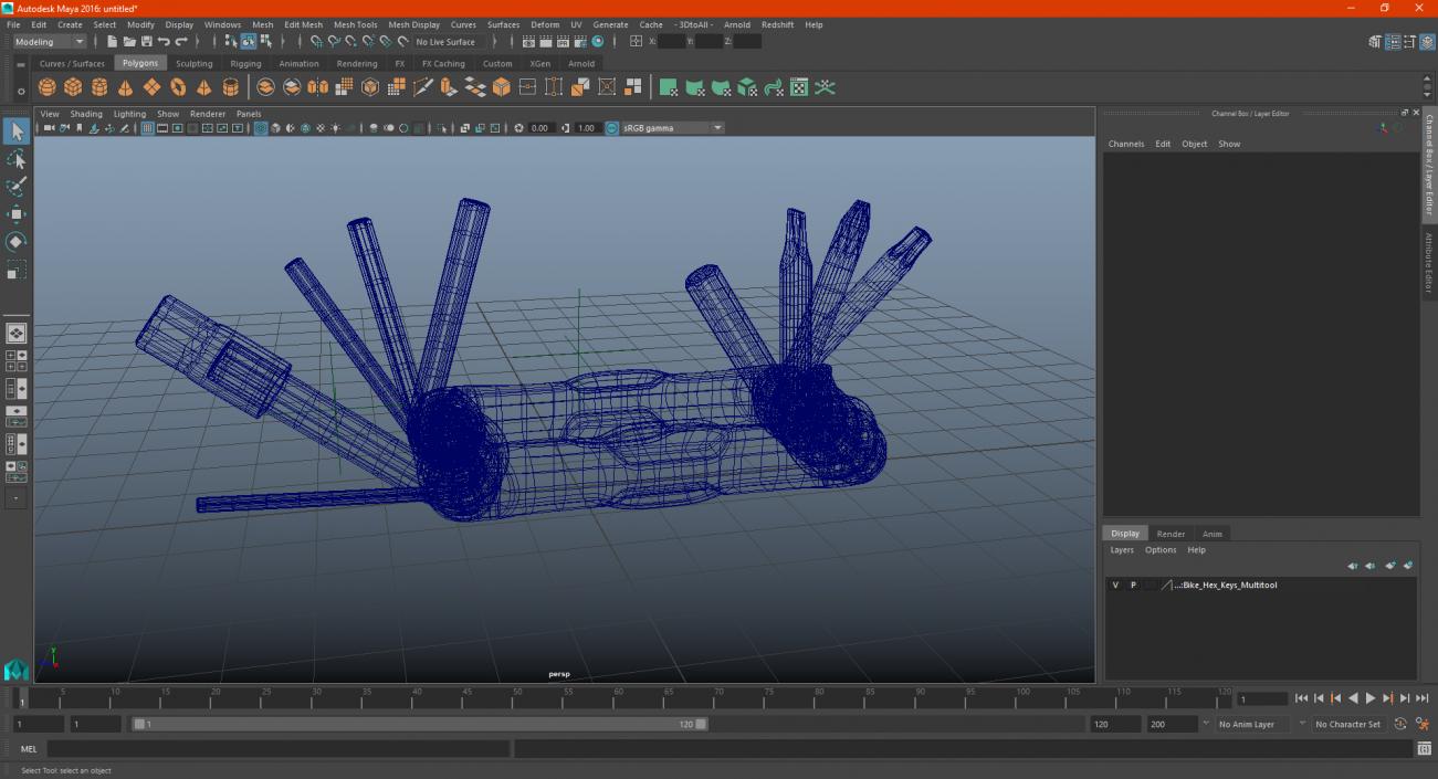 3D Bike Hex Keys Multitool model