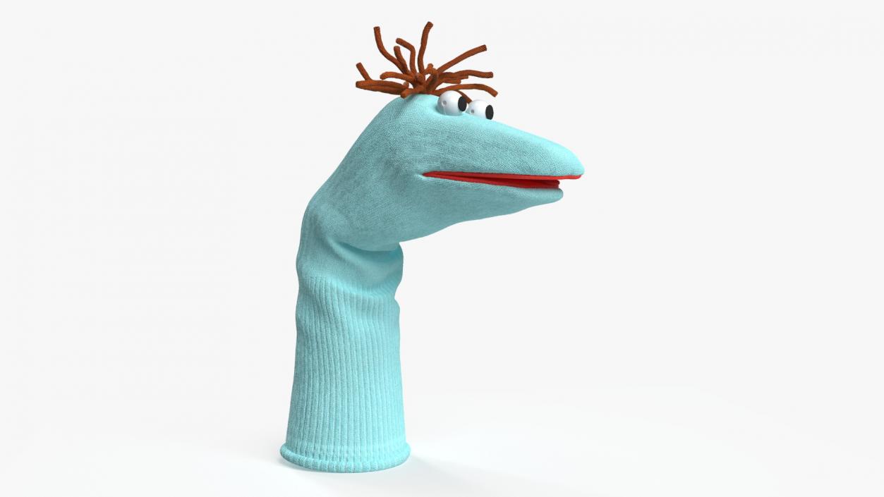 Sock Puppet with Googly Eyes Boy Blue 3D