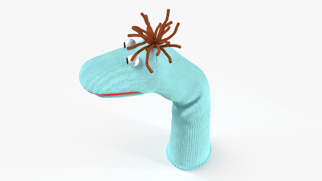 Sock Puppet with Googly Eyes Boy Blue 3D