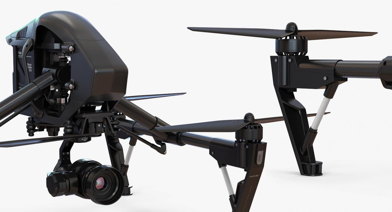 3D model DJI Inspire 1 Quadcopter Black Edition Rigged