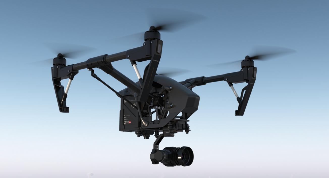 3D model DJI Inspire 1 Quadcopter Black Edition Rigged