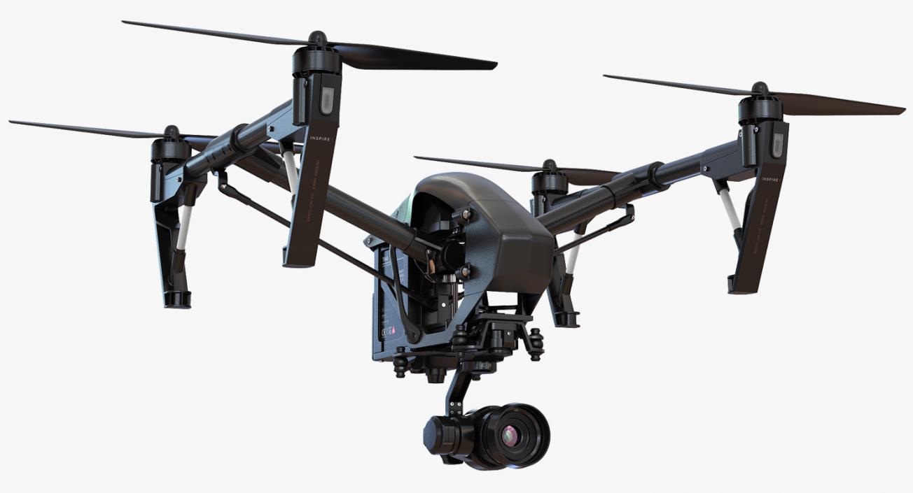 3D model DJI Inspire 1 Quadcopter Black Edition Rigged